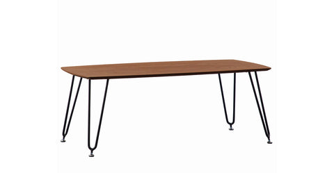 Elmwood Rectangular Coffee Table with Ash Wood Tabletop in Iron Walnut