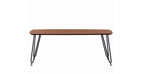 Elmwood Rectangular Coffee Table with Ash Wood Tabletop in Iron Walnut