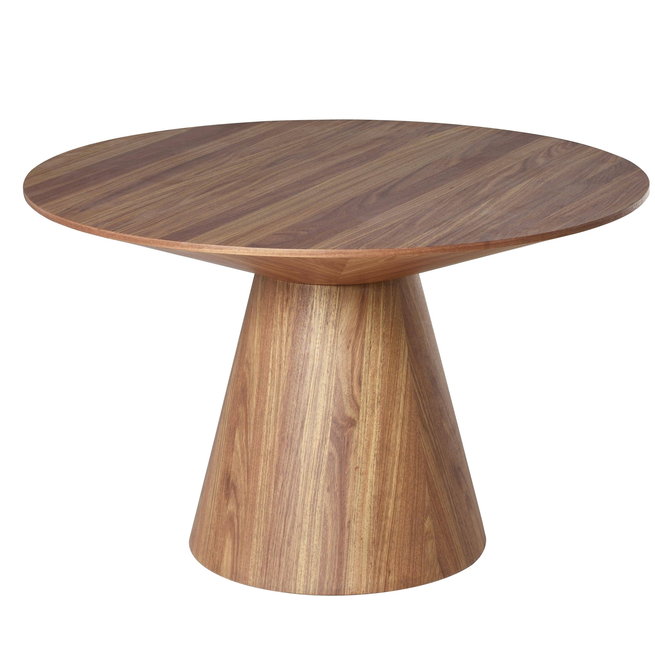 Fynix 47” Round Dining Table with Ash Wood Veneer Top and Pedestal Base