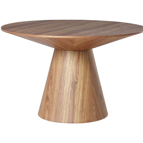 Fynix 47” Round Dining Table with Ash Wood Veneer Top and Pedestal Base