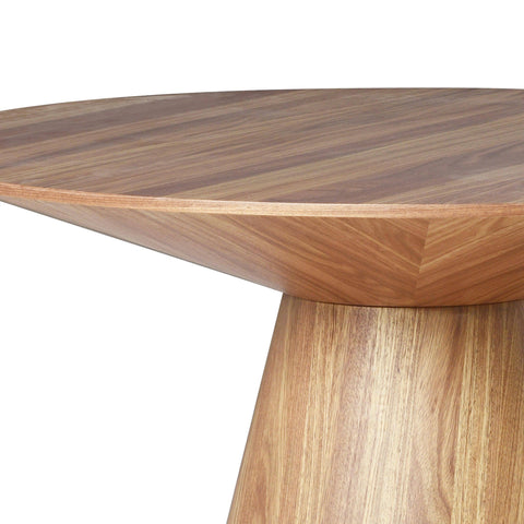 Fynix 47” Round Dining Table with Ash Wood Veneer Top and Pedestal Base