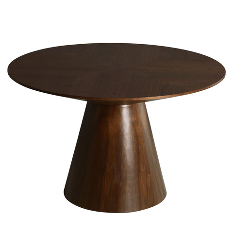 Fynix 47” Round Dining Table with Ash Wood Veneer Top and Pedestal Base