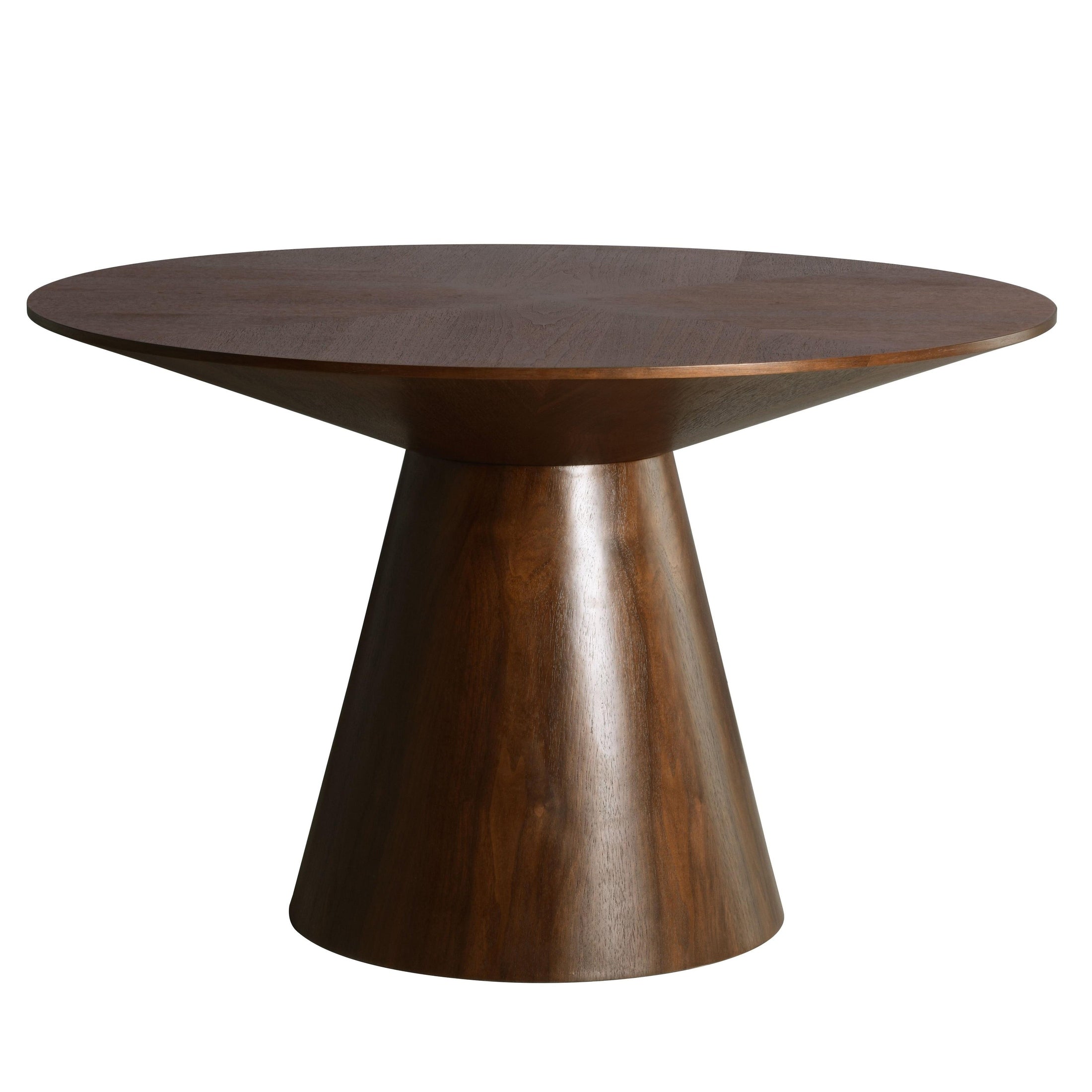 Fynix 47” Round Dining Table with Ash Wood Veneer Top and Pedestal Base