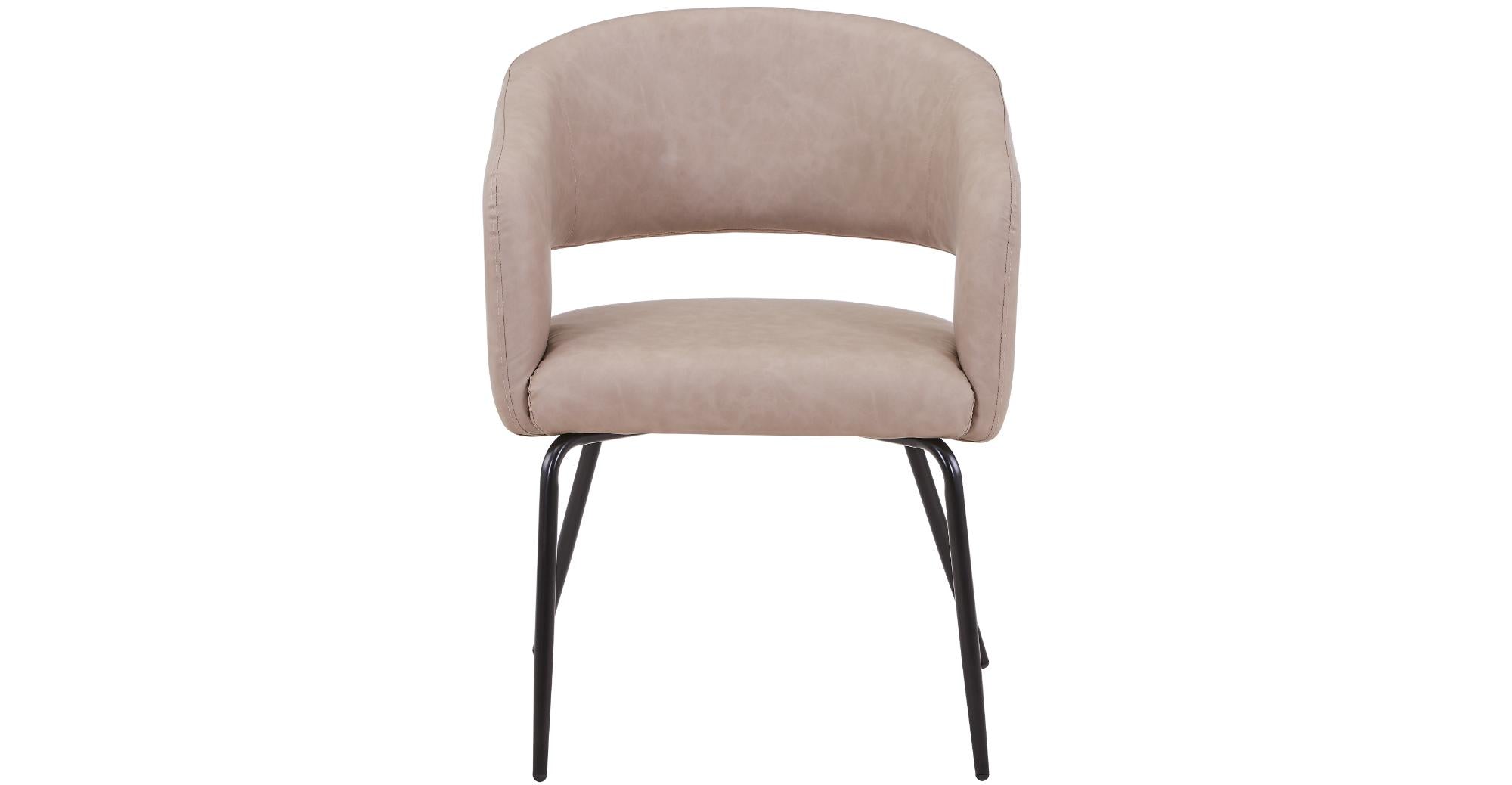 Gavin Dining Chair Upholstered in Leather/Velvet with Open Curved Backrest in Black Iron