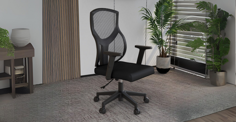 Glen Cotton Mid-Back Adjustable  Office Conference Chair Black