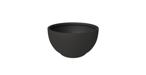 Grove Modern Fiberstone Round Planter Weather Resistant Design Plant Pot 6 Inch / Black