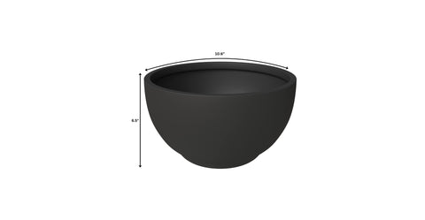 Grove Modern Fiberstone Round Planter Weather Resistant Design Plant Pot 6 Inch / Black