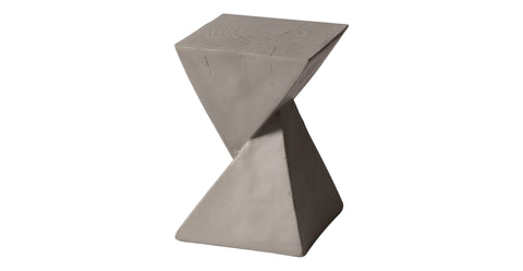 Glint Side Table in Fiberstone Square Accent Table Grey