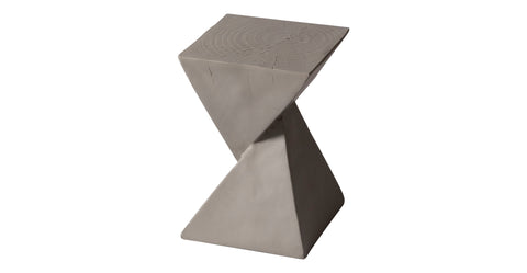 Glint Side Table in Fiberstone Square Accent Table Grey