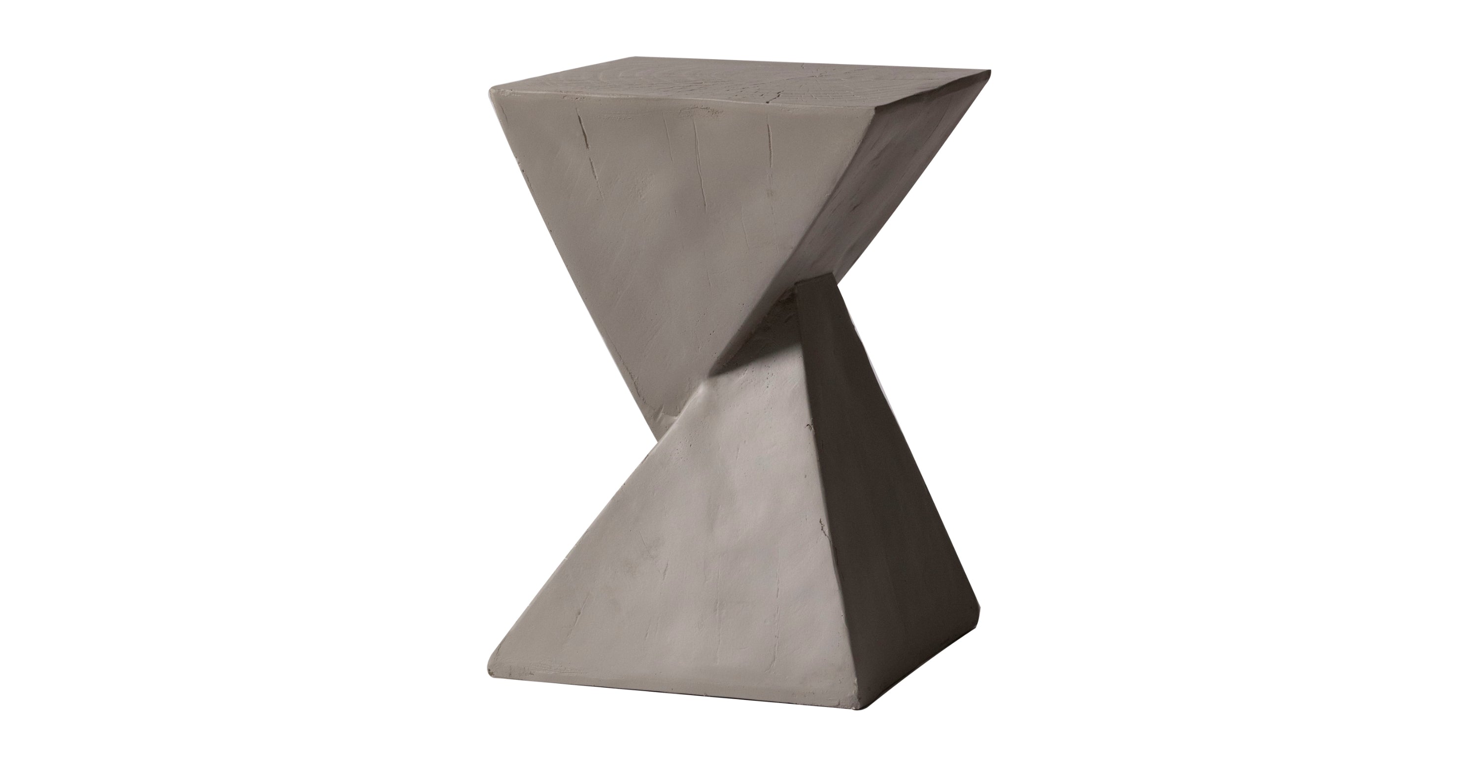 Glint Side Table in Fiberstone Square Accent Table Grey