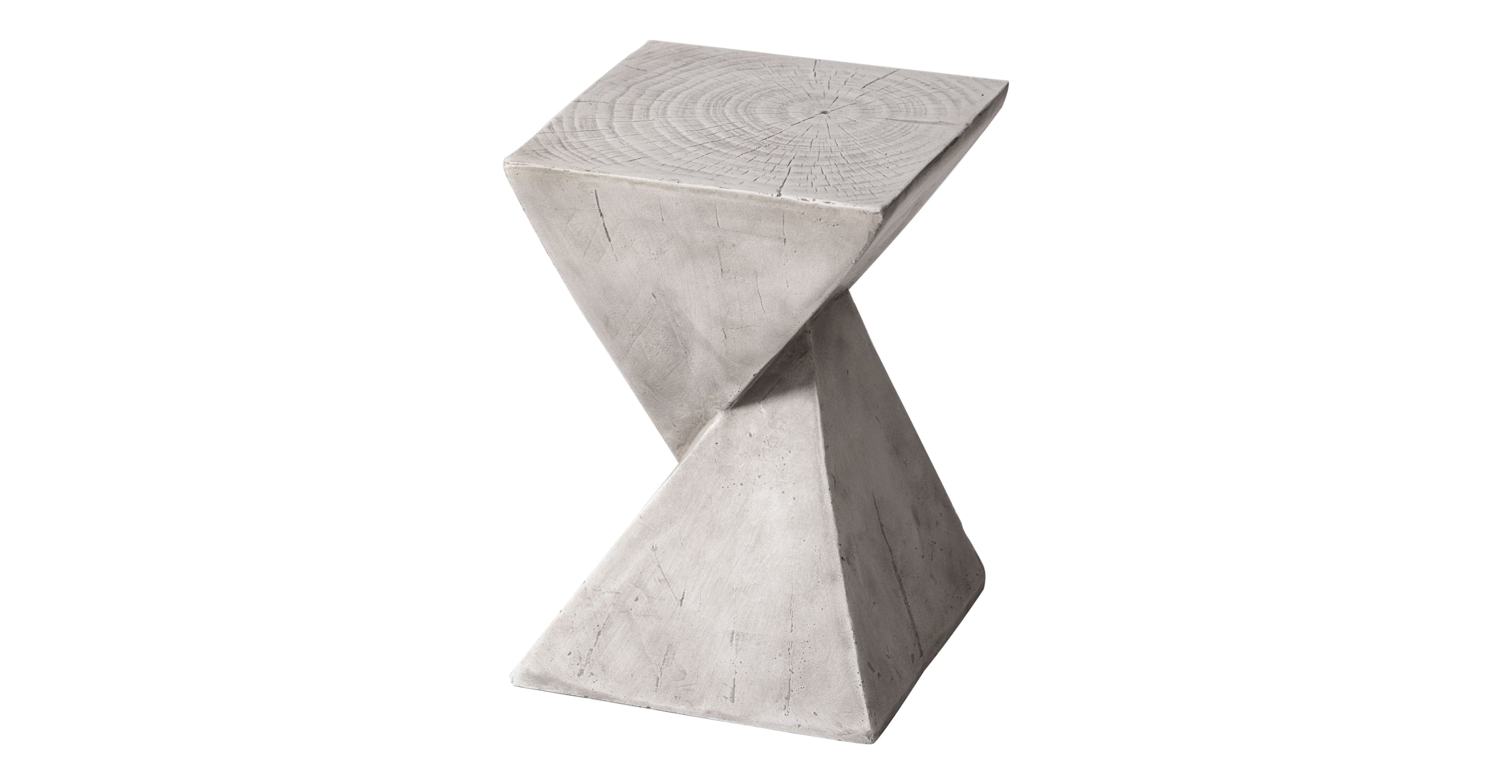 Glint Side Table in Fiberstone Square Accent Table Marble White