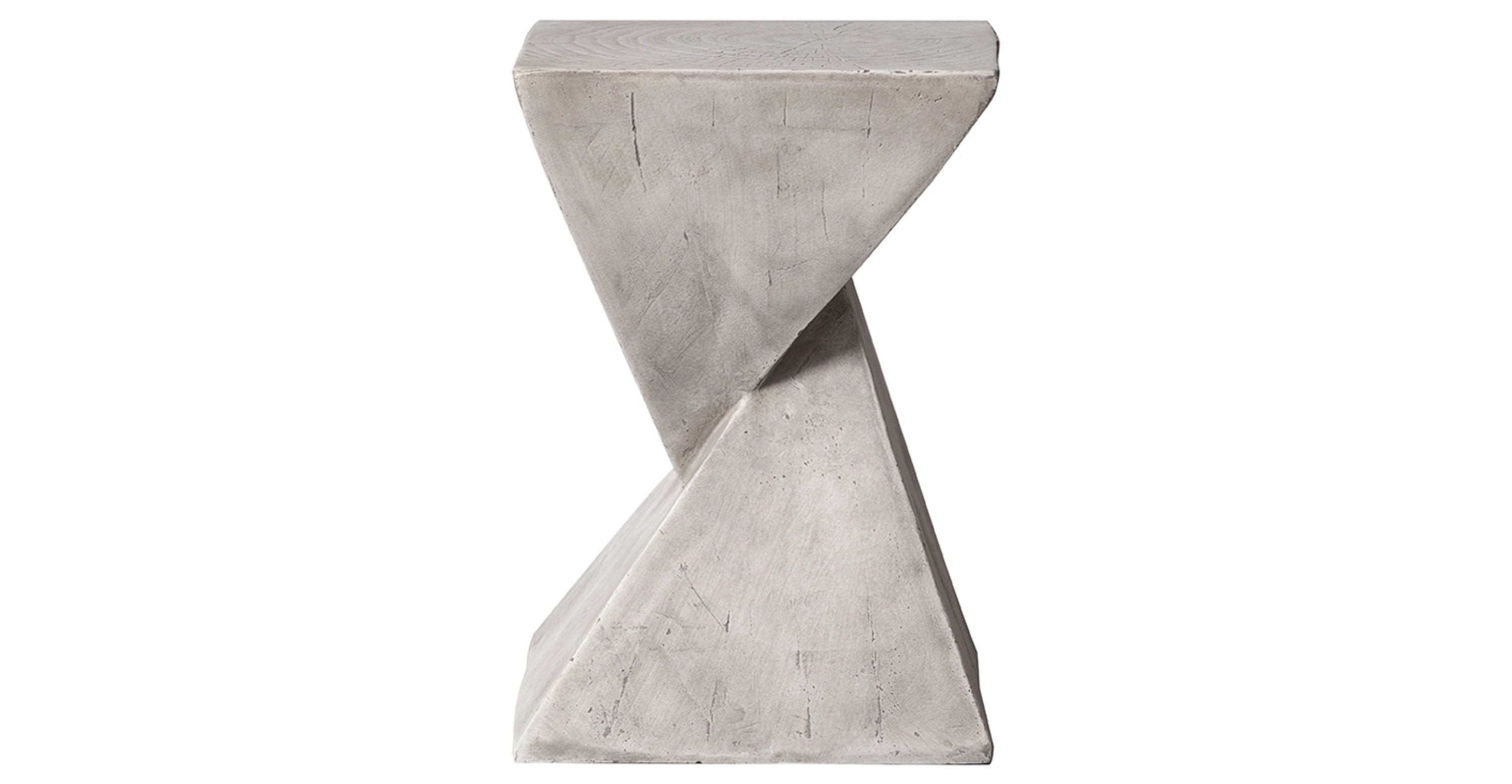 Glint Side Table in Fiberstone Square Accent Table Marble White