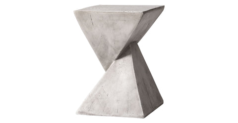 Glint Side Table in Fiberstone Square Accent Table Marble White