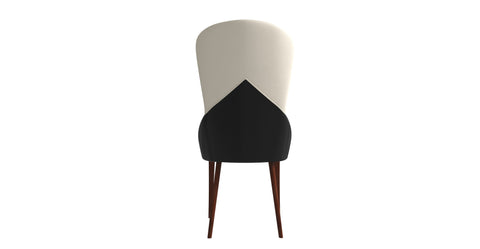 Havana Leather Dining Chair with a Two-Tone Color Design and Rubberwood Legs Black/White