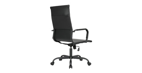 Harris Leather High-Back Adjustable  Office Conference Chair with Armrests Black / Black