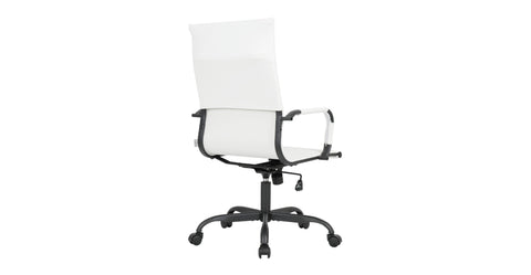 Harris Leather High-Back Adjustable  Office Conference Chair with Armrests White / Black