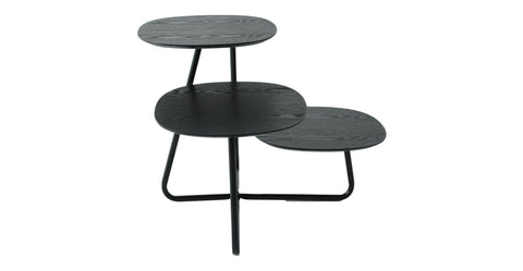 Hazelton Multi-Top End Tables with Manufactured Wood Top and Powder Coated Steel Frame Black