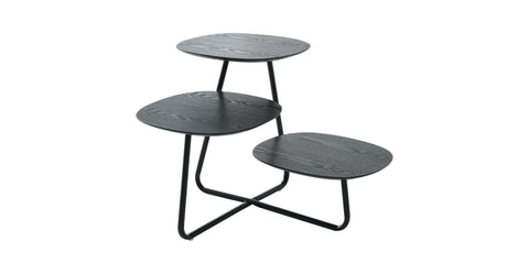 Hazelton Multi-Top End Tables with Manufactured Wood Top and Powder Coated Steel Frame Black