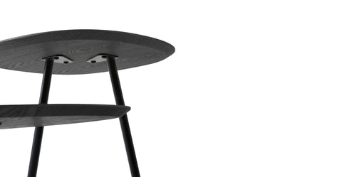 Hazelton Multi-Top End Tables with Manufactured Wood Top and Powder Coated Steel Frame Black