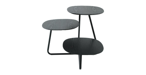 Hazelton Multi-Top End Tables with Manufactured Wood Top and Powder Coated Steel Frame Black