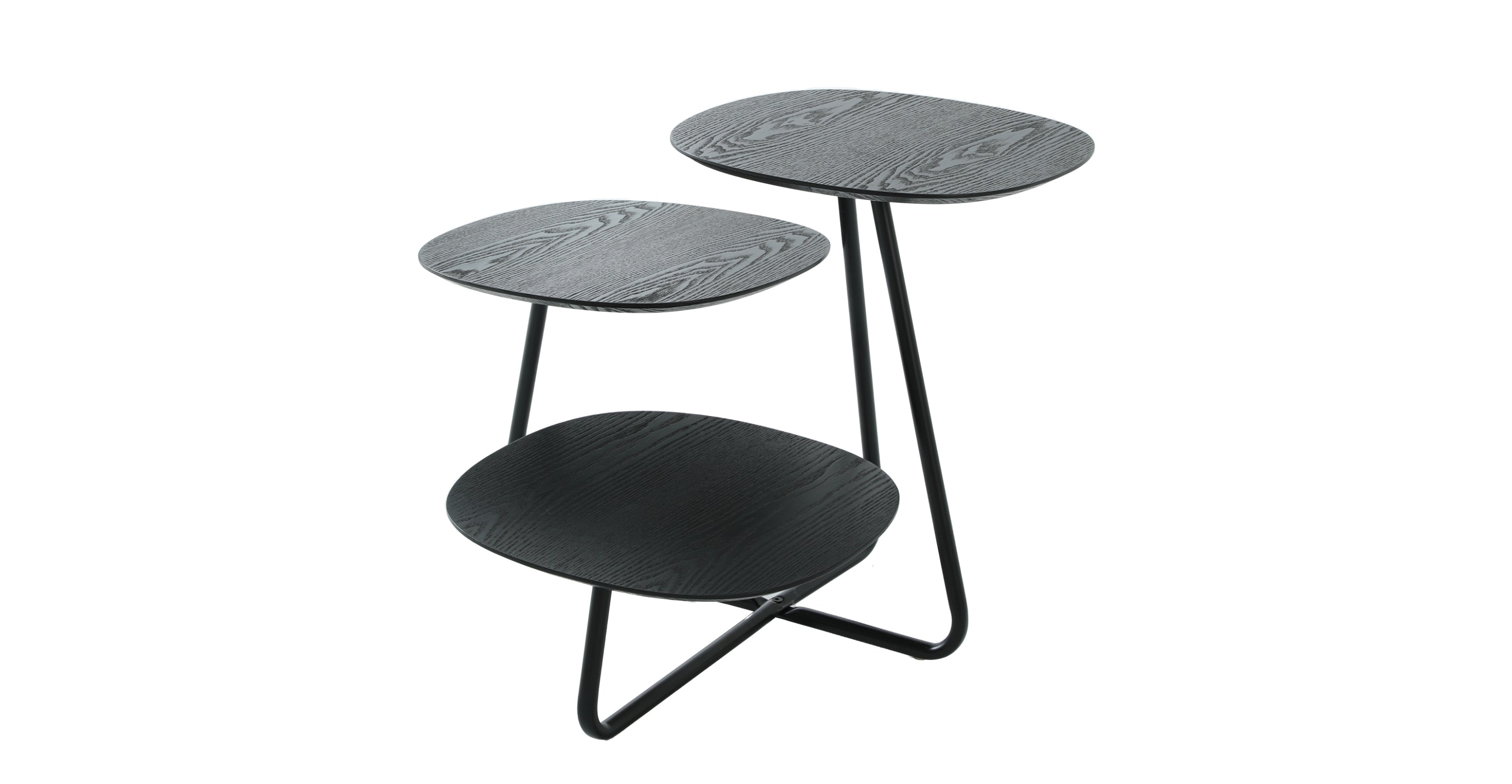 Hazelton Multi-Top End Tables with Manufactured Wood Top and Powder Coated Steel Frame Black