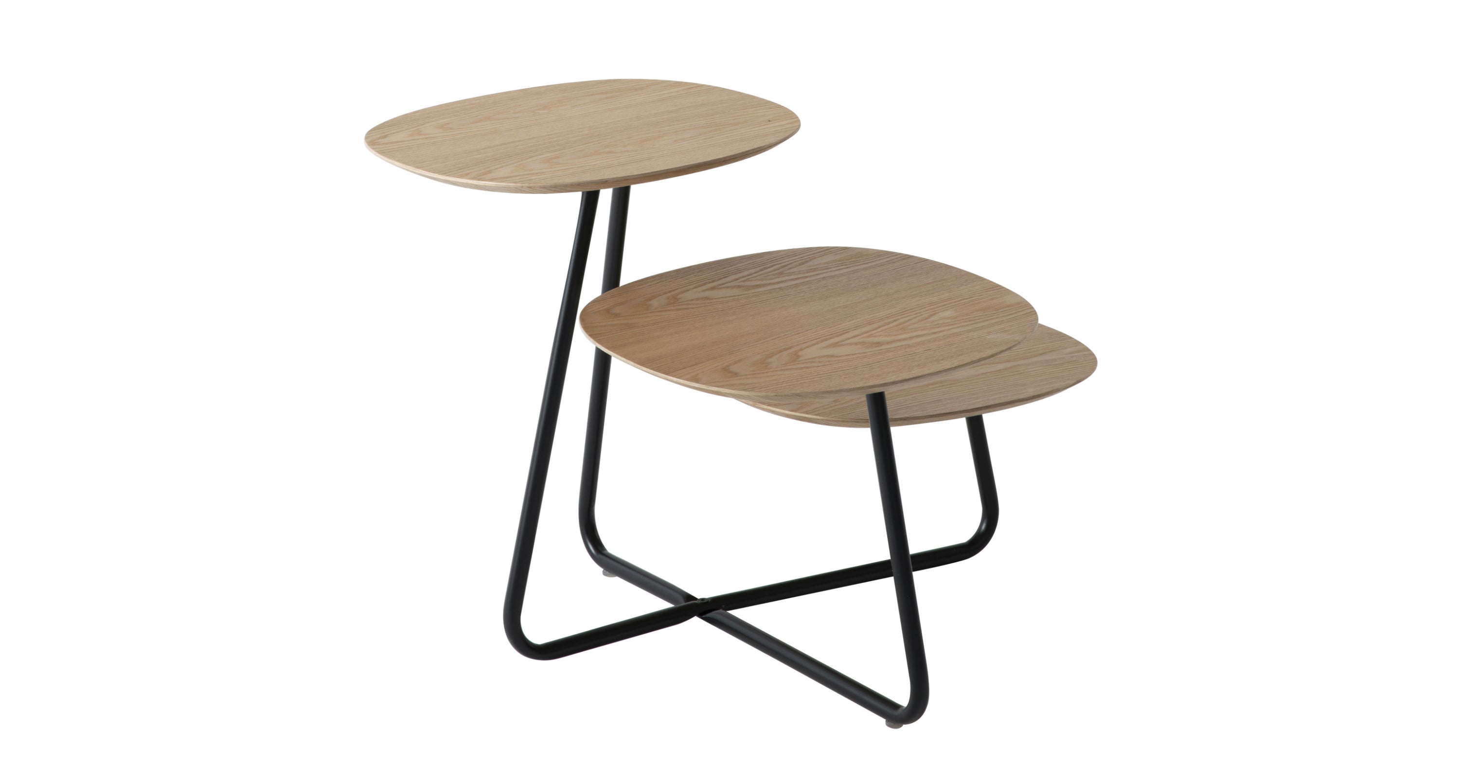 Hazelton Multi-Top End Tables with Manufactured Wood Top and Powder Coated Steel Frame Natural Wood