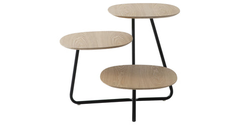 Hazelton Multi-Top End Tables with Manufactured Wood Top and Powder Coated Steel Frame Natural Wood