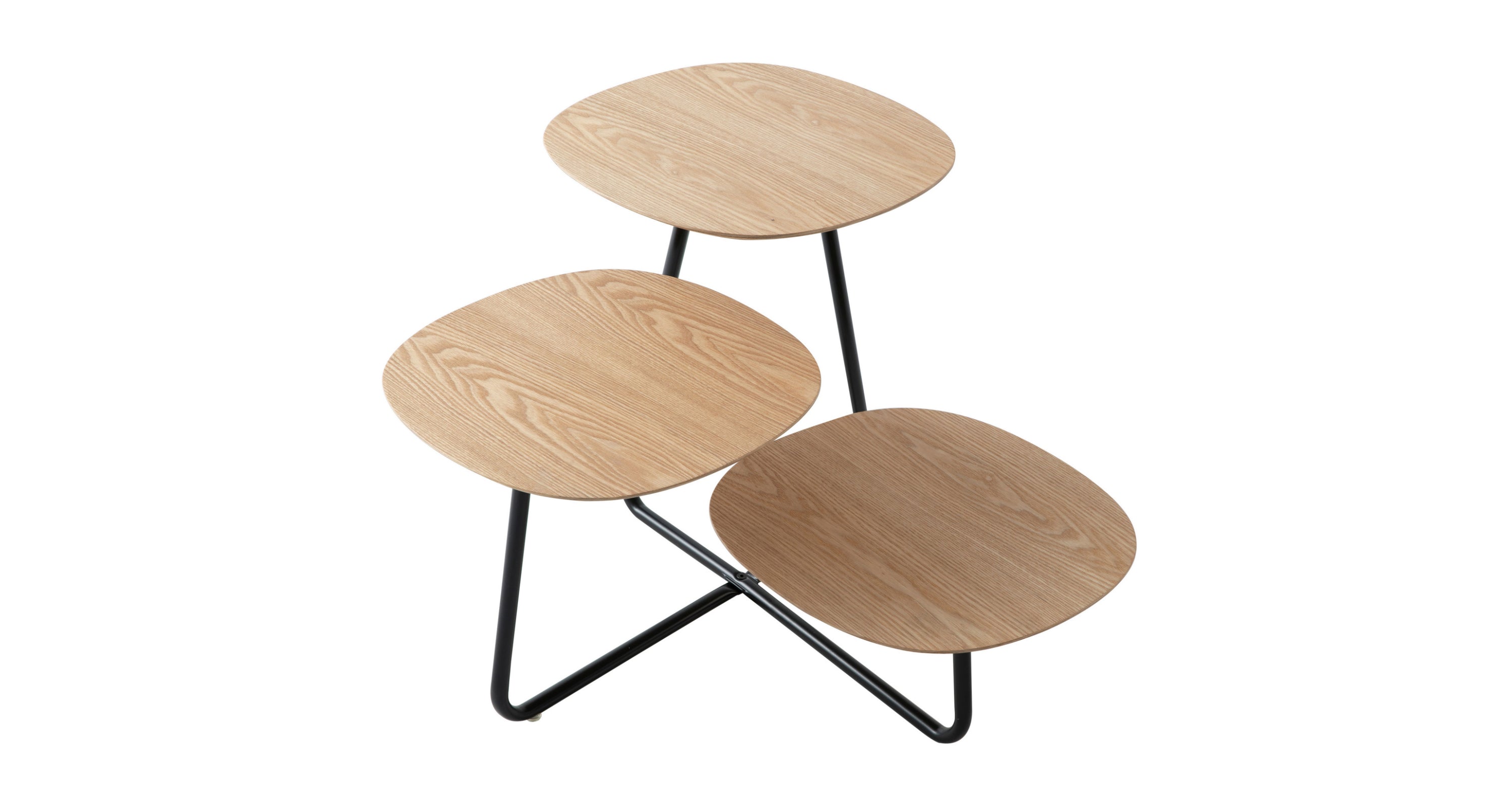 Hazelton Multi-Top End Tables with Manufactured Wood Top and Powder Coated Steel Frame Natural Wood