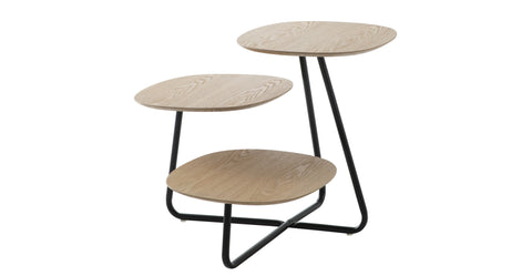 Hazelton Multi-Top End Tables with Manufactured Wood Top and Powder Coated Steel Frame Natural Wood