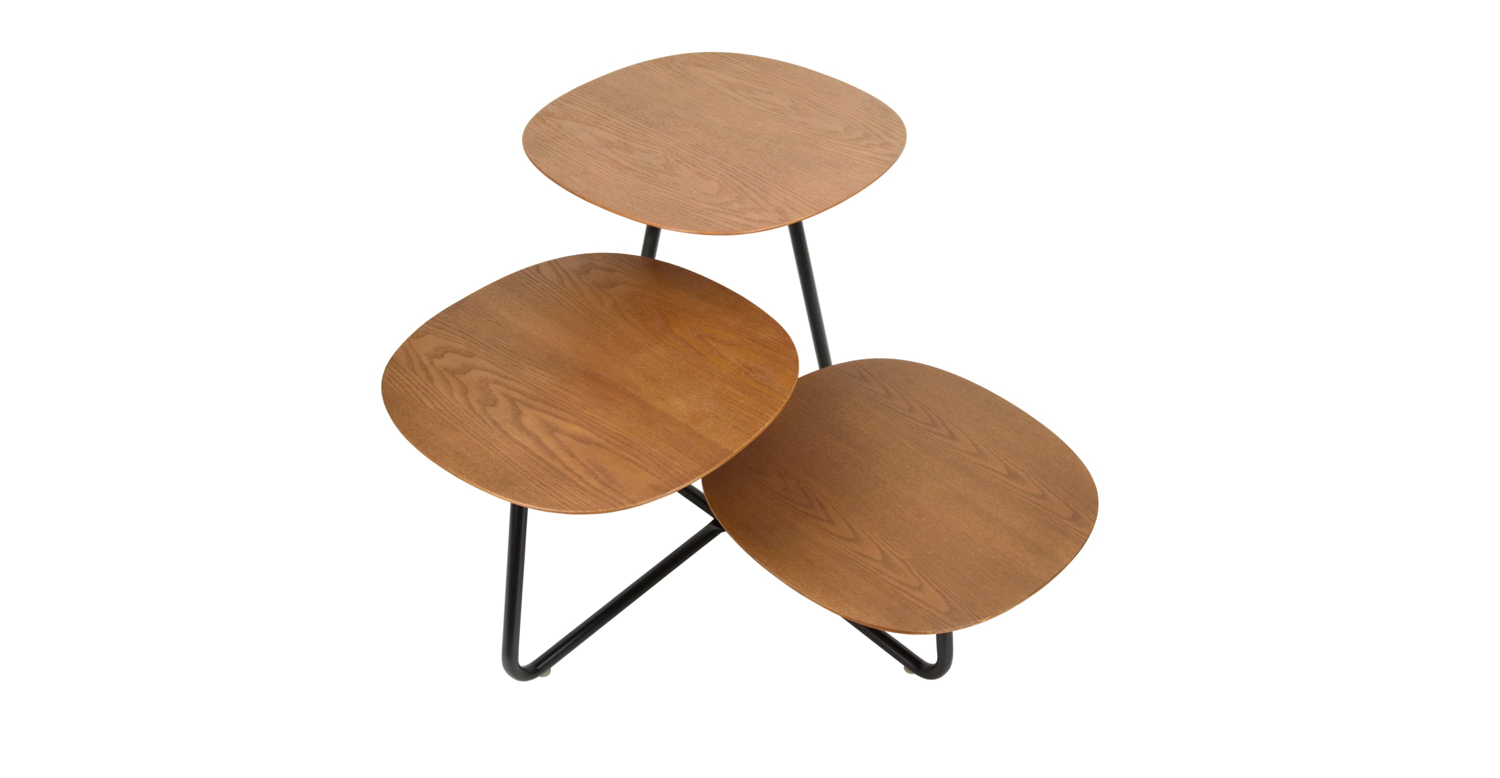 Hazelton Multi-Top End Tables with Manufactured Wood Top and Powder Coated Steel Frame Walnut