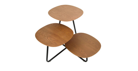 Hazelton Multi-Top End Tables with Manufactured Wood Top and Powder Coated Steel Frame Walnut