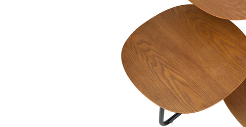 Hazelton Multi-Top End Tables with Manufactured Wood Top and Powder Coated Steel Frame Walnut