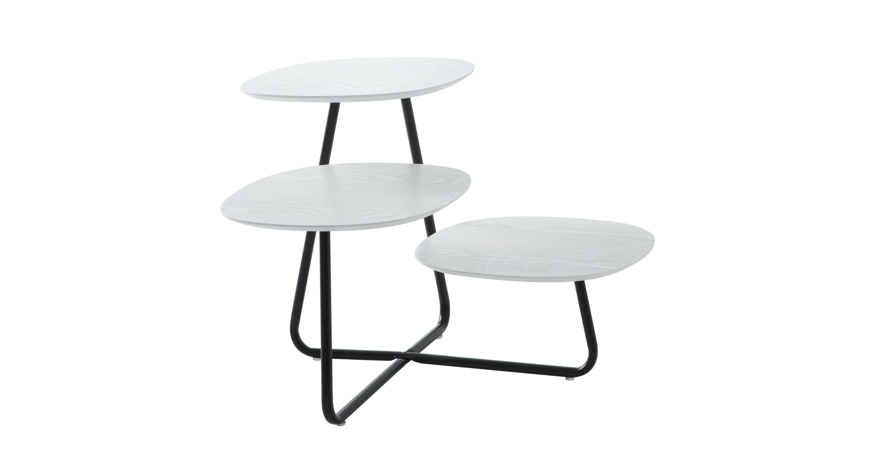 Hazelton Multi-Top End Tables with Manufactured Wood Top and Powder Coated Steel Frame White