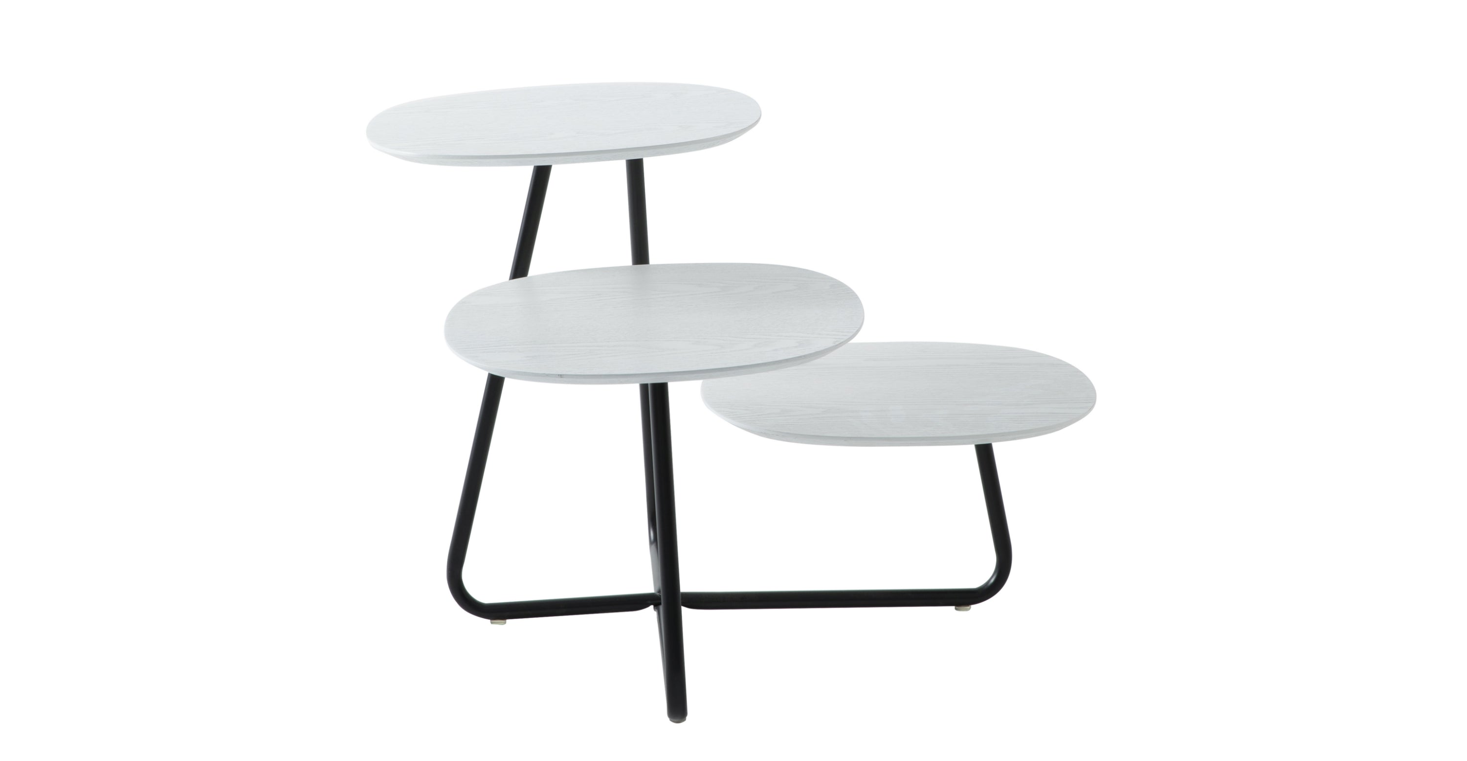 Hazelton Multi-Top End Tables with Manufactured Wood Top and Powder Coated Steel Frame White