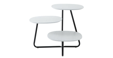 Hazelton Multi-Top End Tables with Manufactured Wood Top and Powder Coated Steel Frame White