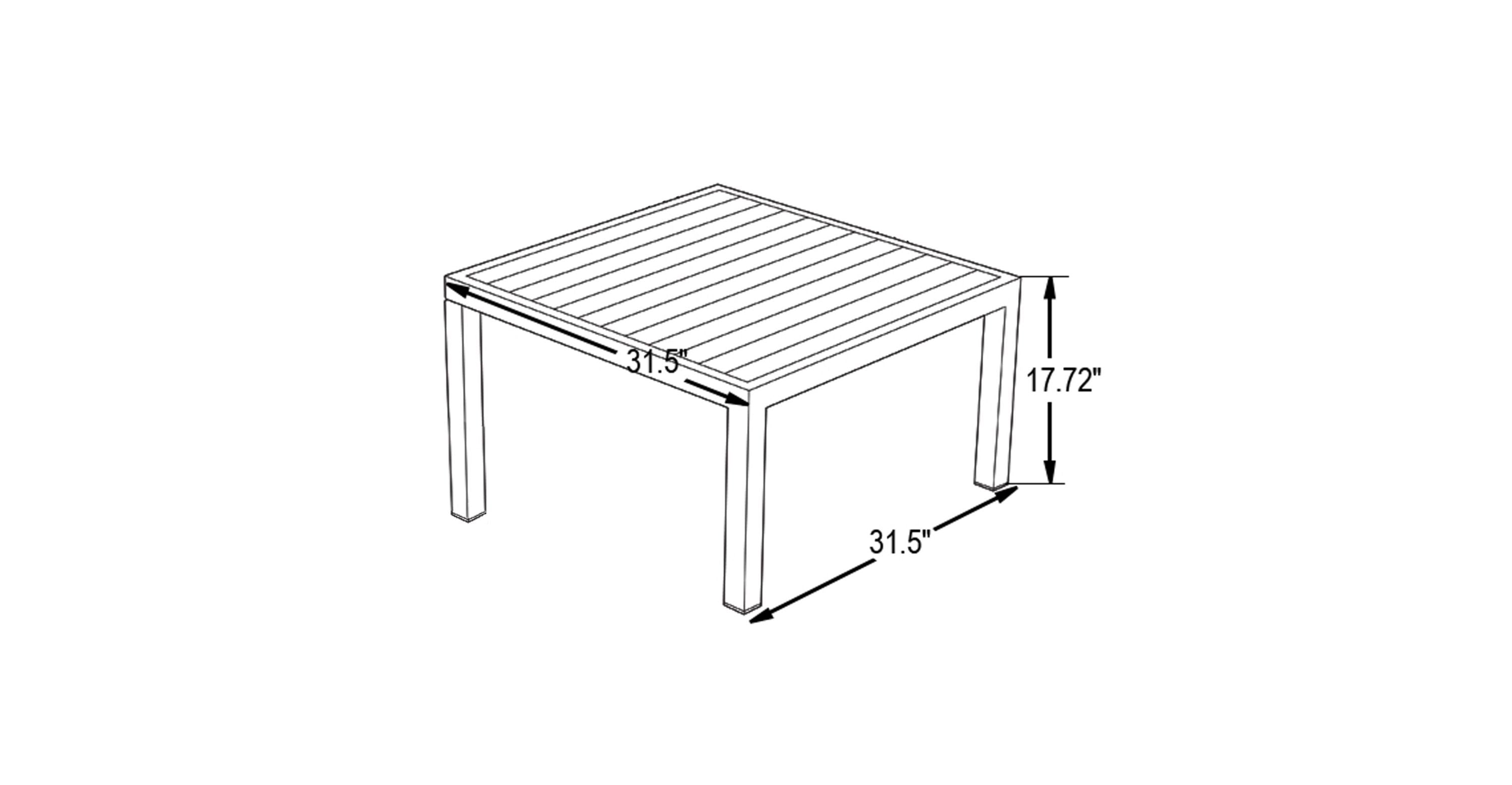 Hamilton Modern Aluminum Outdoor Patio Coffee Table in Black