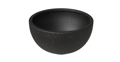 Iris Modern Round Planter Pot in Fiberstone and Clay Weather Resistant Design 12 Inch / Black