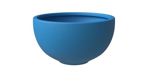 Iris Modern Round Planter Pot in Fiberstone and Clay Weather Resistant Design 12 Inch / Blue