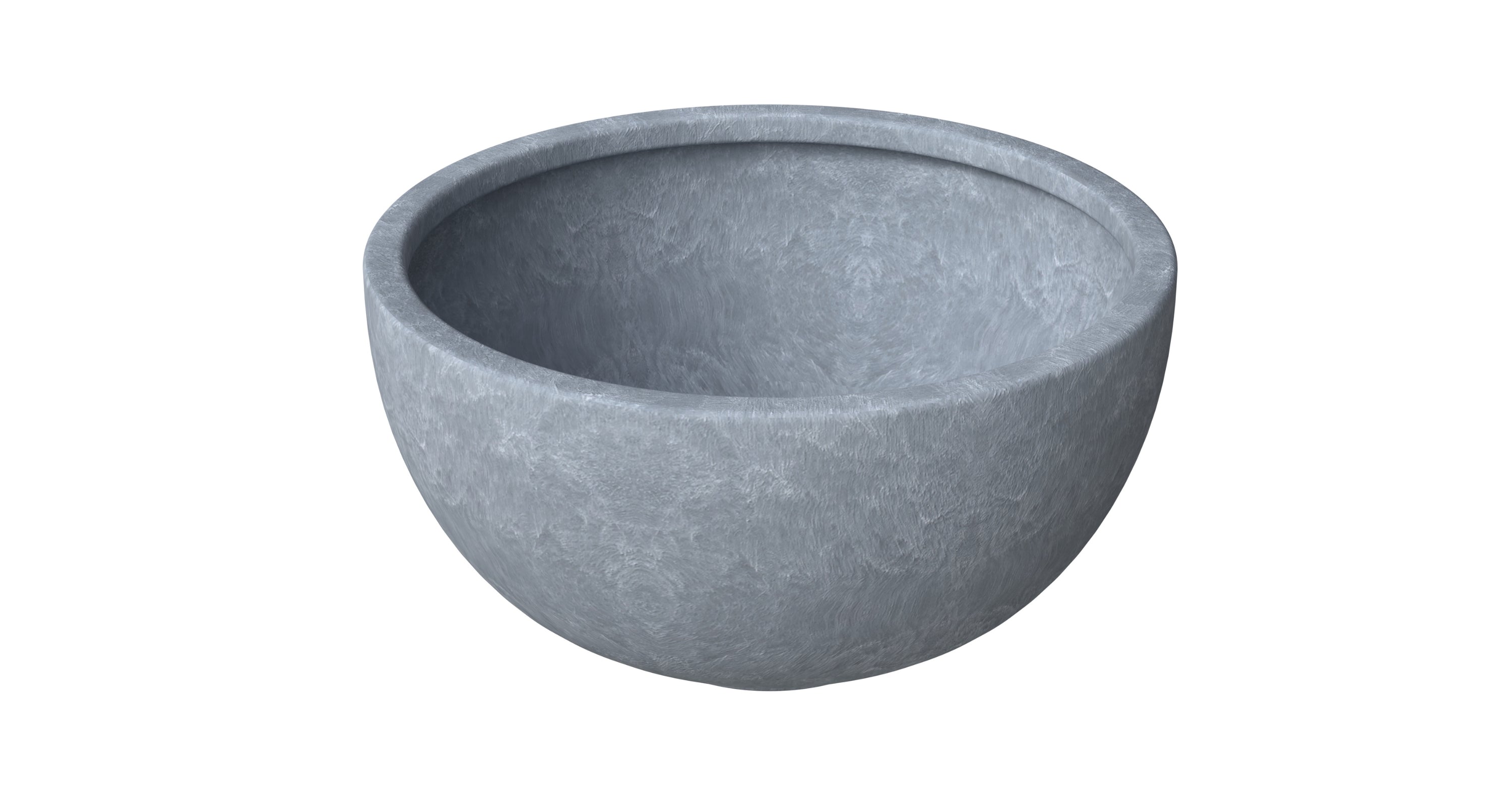 Iris Modern Round Planter Pot in Fiberstone and Clay Weather Resistant Design 7 Inch / Grey