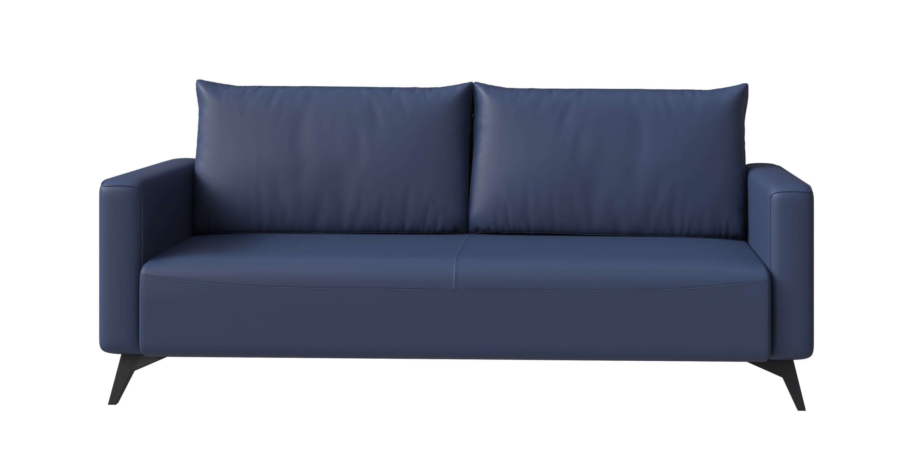 Inno 3-Seater Leather Wide Sofa with Stainless Steel Legs and Removable Cushions Dark Blue