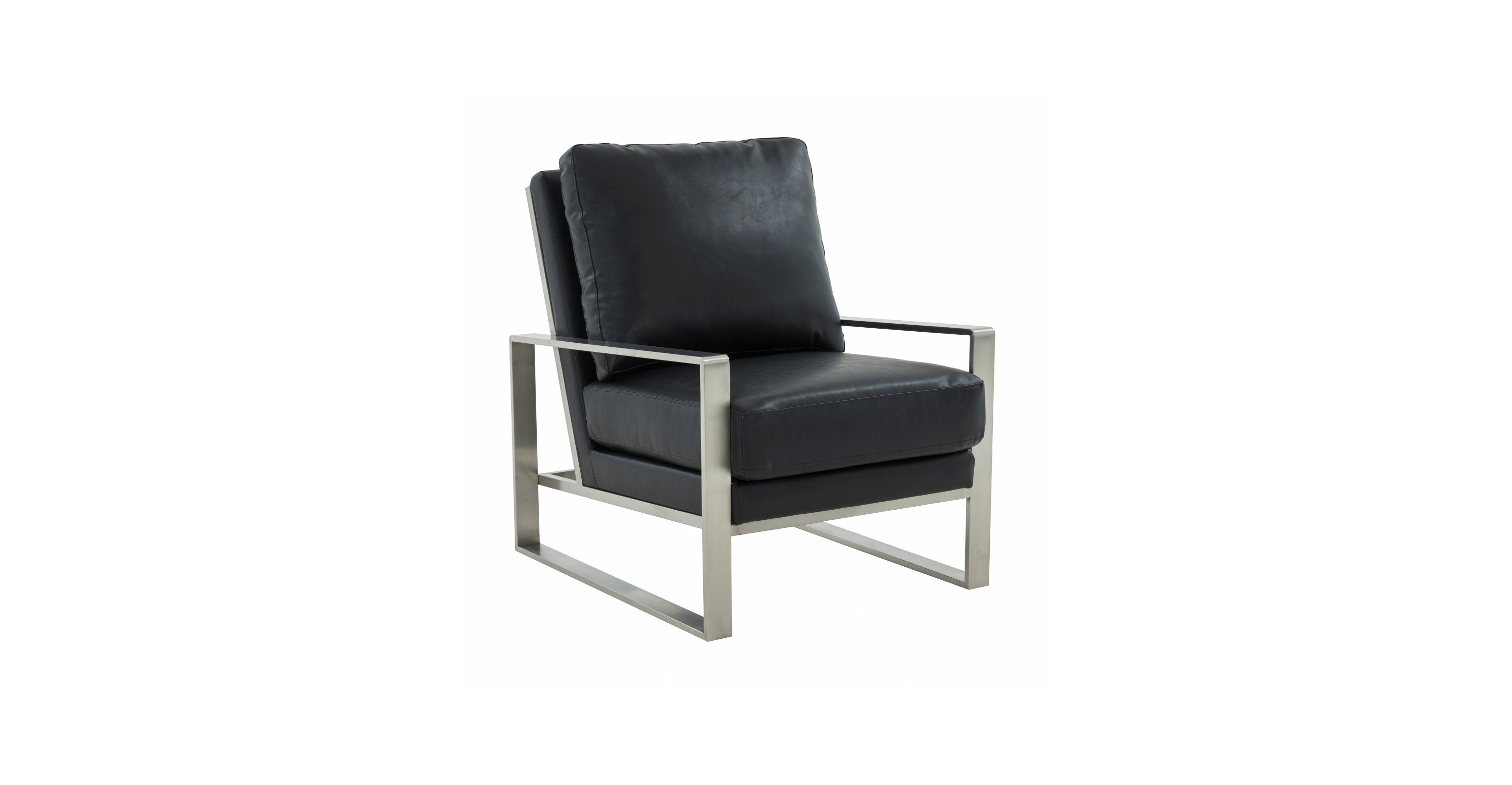 Jefferson Accent Armchair with Upholstered and Gold/Silver Metal Frame Cognac Tan / Silver / Leather