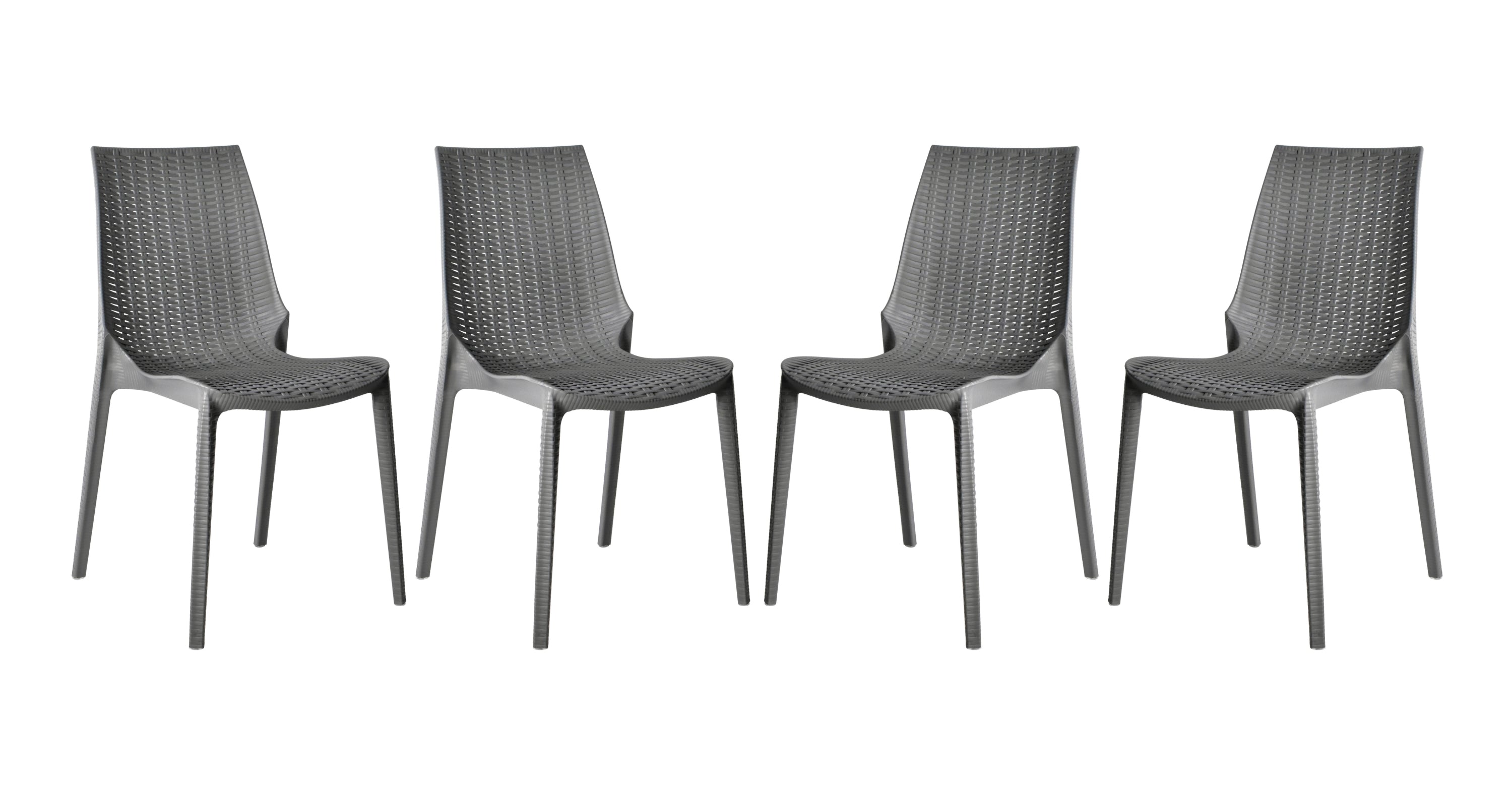 Kent Patio Outdoor Dining Chair Weave Design in Polypropylene Grey