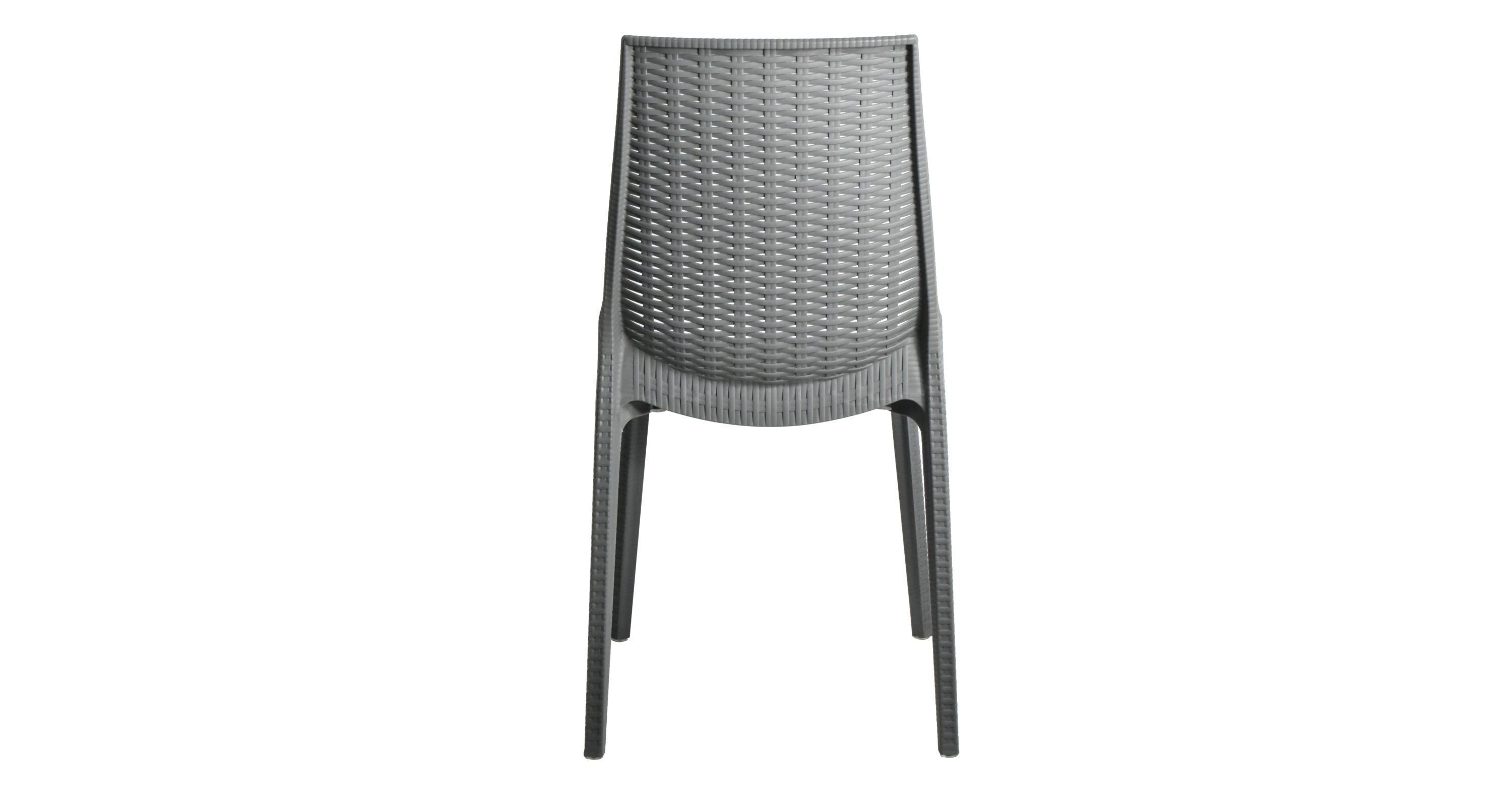 Kent Patio Outdoor Dining Chair Weave Design in Polypropylene Grey