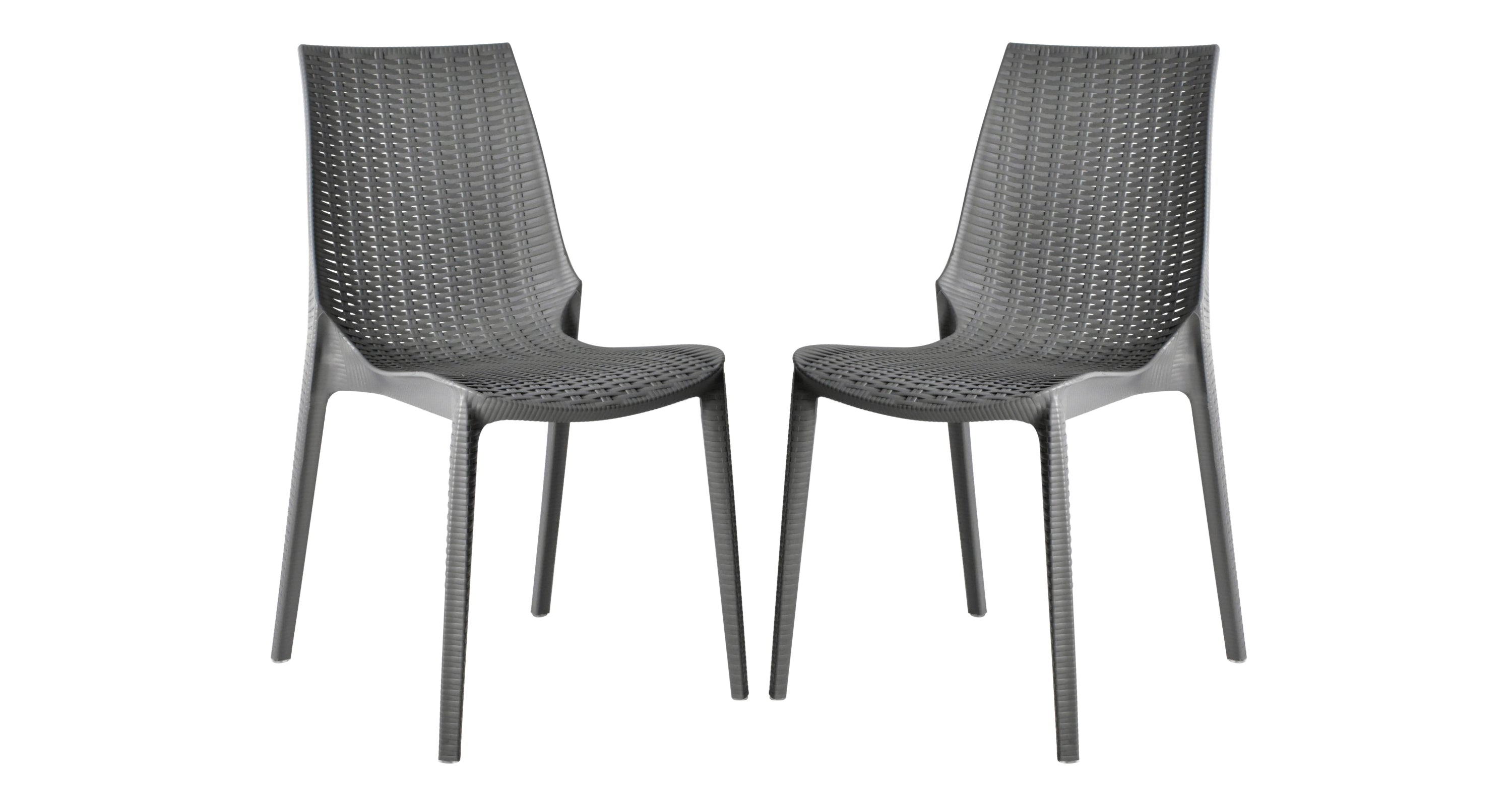 Kent Patio Outdoor Dining Chair Weave Design in Polypropylene Grey