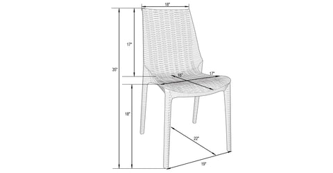 Kent Patio Outdoor Dining Chair Weave Design in Polypropylene Grey