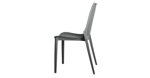 Kent Patio Outdoor Dining Chair Weave Design in Polypropylene Grey