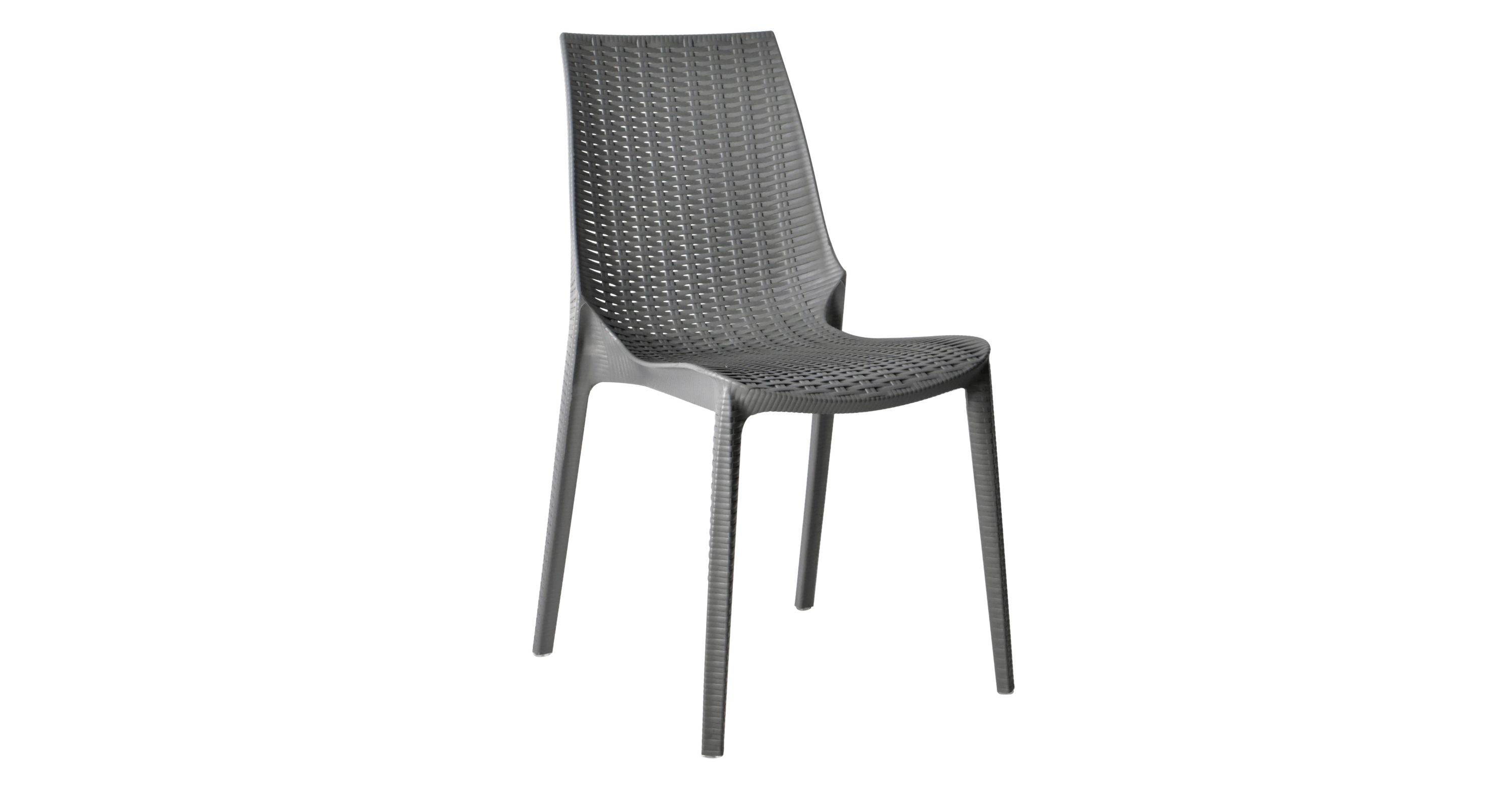 Kent Patio Outdoor Dining Chair Weave Design in Polypropylene Grey