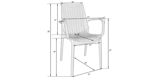 Kent Outdoor Dining Arm Chair Black