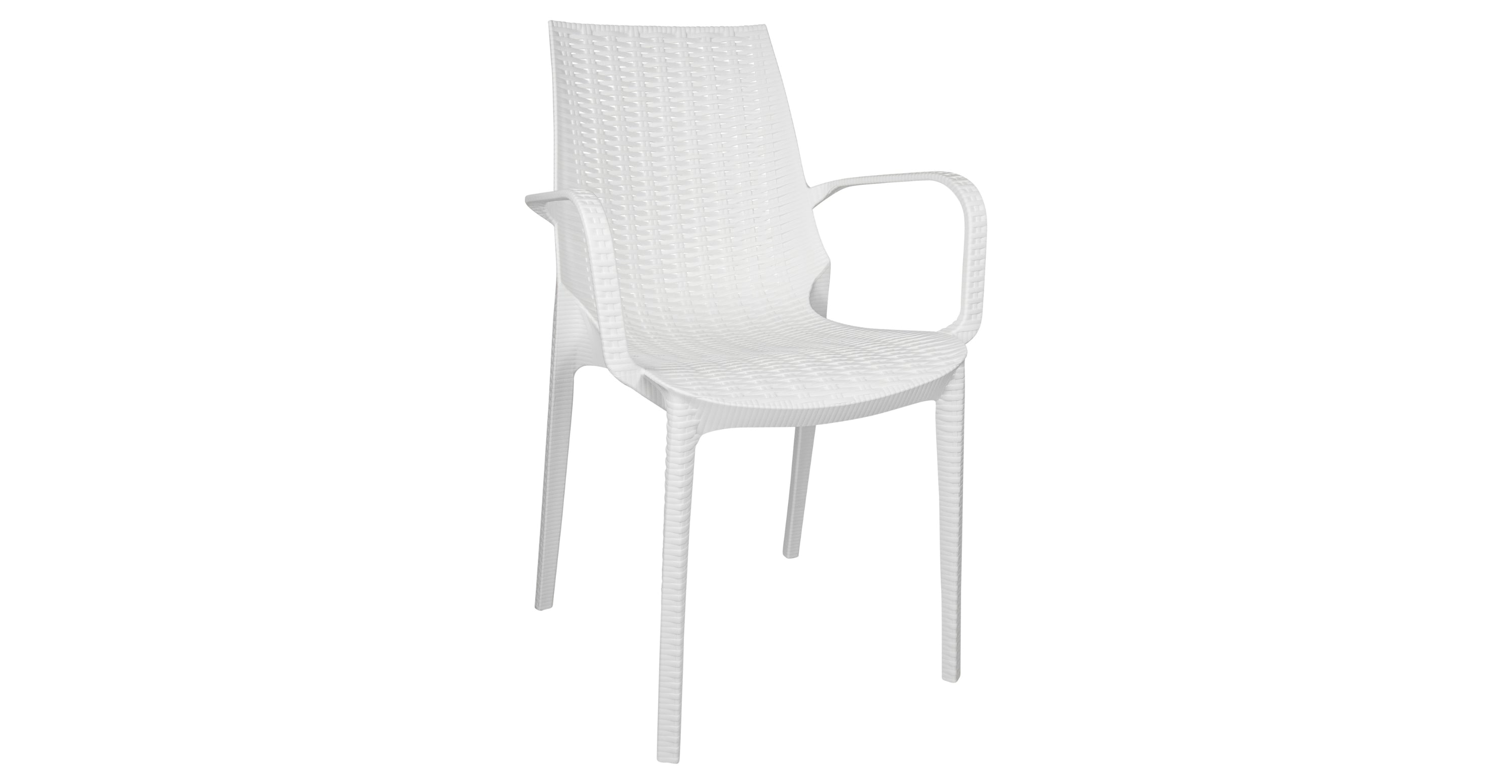 Kent Outdoor Dining Arm Chair White