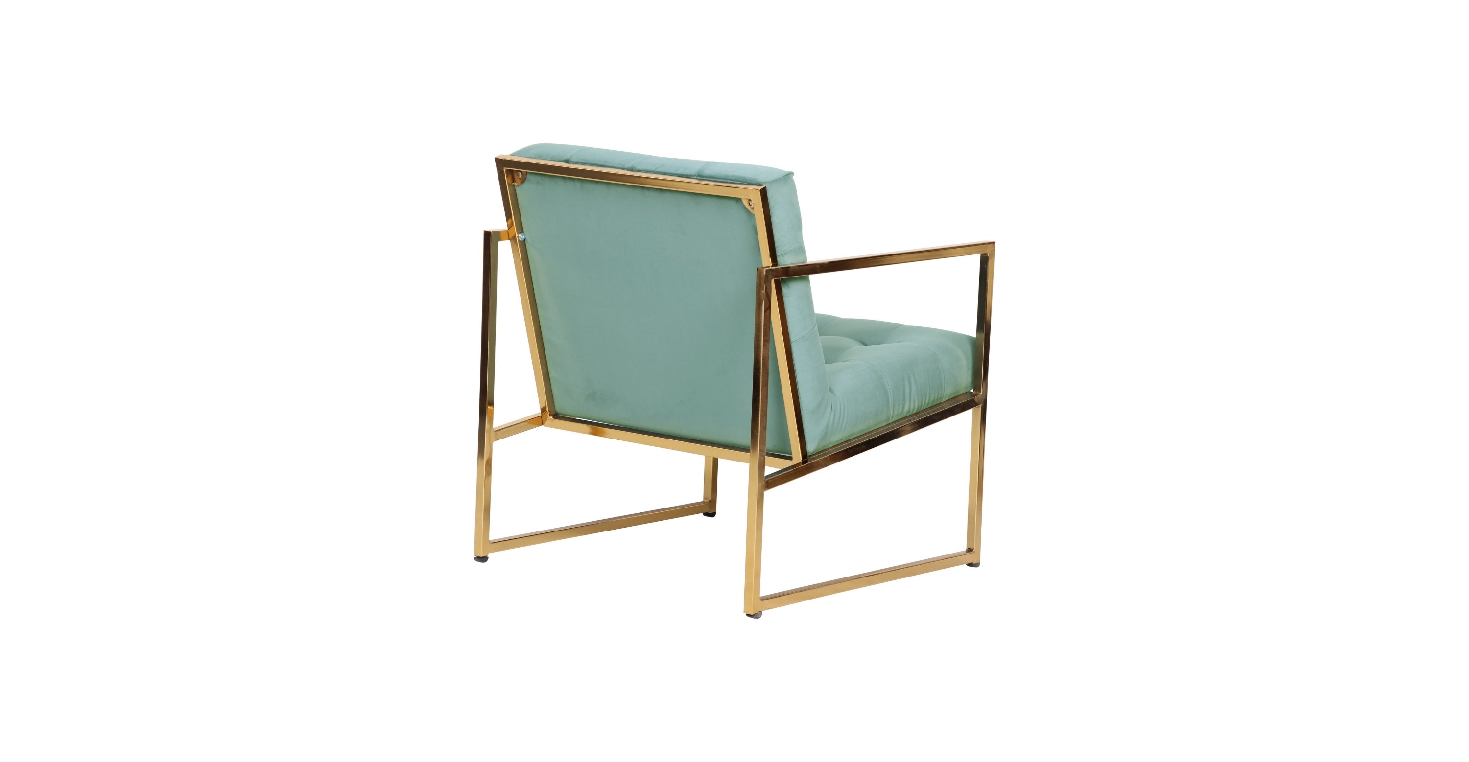 Lexington Tufted Velvet Accent Armchair With Gold Frame Turquoise